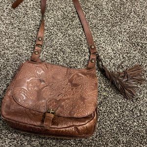 100% Leather Tooled Handbag